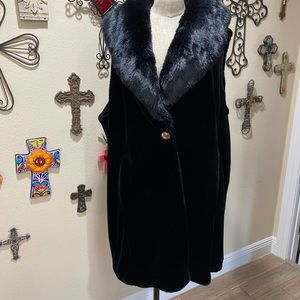Dennis Basso Platinum Faux Fur Vest